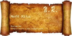 Neff Rita névjegykártya