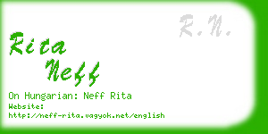 rita neff business card